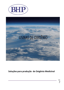 1 Solu&ccedil;&otilde;es para produ&ccedil;&atilde;o de Oxig&ecirc;nio Medicinal