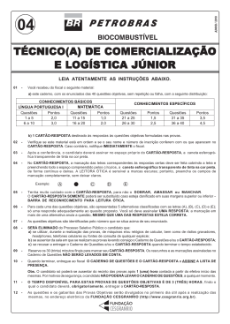 Prova - Funda&ccedil;&atilde;o Cesgranrio