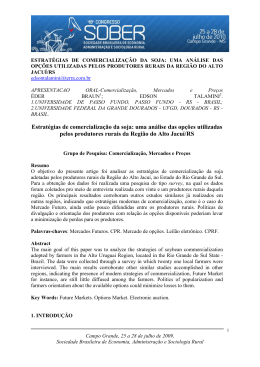 Estrat&eacute;gias de comercializa&ccedil;&atilde;o da soja: uma an&aacute;lise das