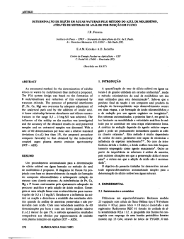 artigo determina&ccedil;&atilde;o de silicio em &aacute;guas naturais