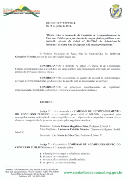 Nomeação da Comissão de Acompanhamento do Concurso Público