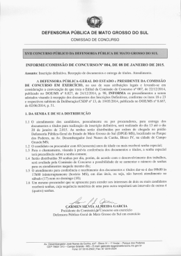 Informe Comiss&atilde;o de Concurso n&ordm;004/2015