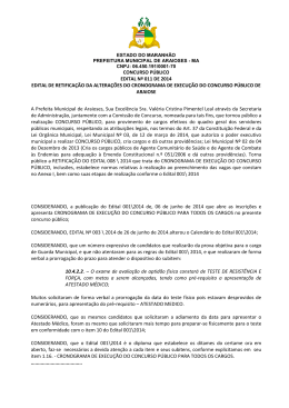 EDITAL 11 / 2014 Retifica&ccedil;&atilde;o das Altea&ccedil;&otilde;es do Cronograma de