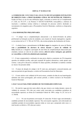 EDITAL N&ordm; 01/2014-CCSE A COMISS&Atilde;O DE CONCURSO