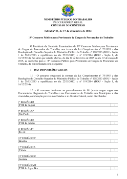 Edital n&ordm; 01, de 17 de dezembro de 2014