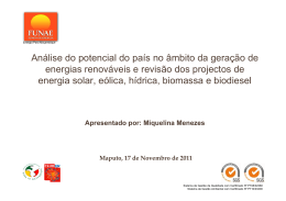 An&aacute;lise do potencial do pa&iacute;s no &acirc;mbito da gera&ccedil;&atilde;o - ESI