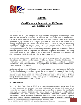 República de Moçambique - instituto superior politécnico de songo