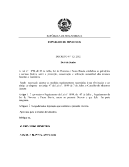 Lei de Florestas e Fauna Bravia