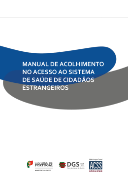MANUAL DE ACOLHIMENTO NO ACESSO AO SISTEMA