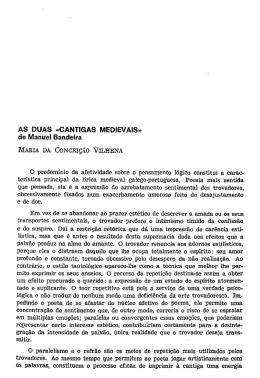 AS DUAS &laquo;CANTIGAS MEDIEVAIS&raquo; de Manuel Bandeira