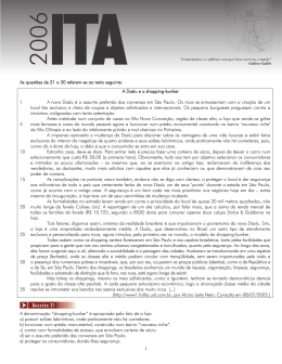 As quest&otilde;es de 21 a 30 referem-se ao texto seguinte: 1 5 10 15 20