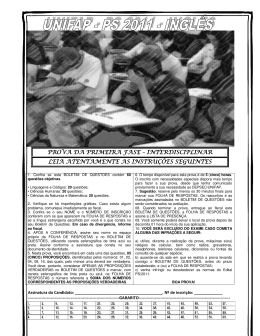 prova 1 fase - Unifap - Universidade Federal do Amap&aacute;