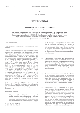 Regulamento (UE) n.o 142/2011 da Comissão, de 25 de Fevereiro