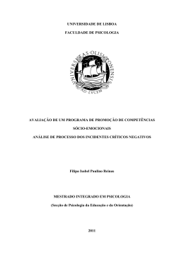 universidade de lisboa faculdade de psicologia avaliação de um