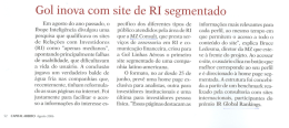 Gol inova com site de RI segmentado