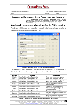 Analisando e comparando as fun&ccedil;&otilde;es do DBNavegator