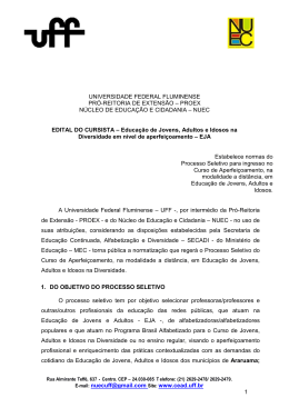 Edital do processo seletivo para Cursistas - cead
