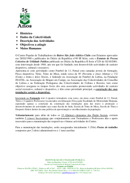 • Histórico • Dados da Colectividade • Descrição das Actividades