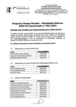 ESTADO DE GoiÁs Prefeitura Municipal de Ceres