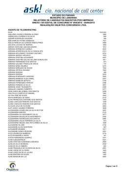 Anexo I - Relatório de Candidatos Inscritos por Cargo