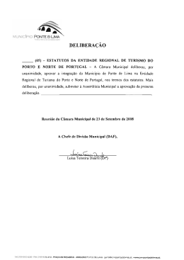 DELIBERA(:AO - Munic&iacute;pio de Ponte de Lima
