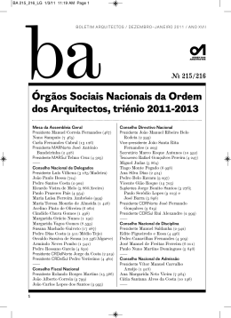 Órgãos Sociais Nacionais da Ordem dos Arquitectos, triénio 2011
