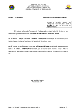 Edital N.&ordm; 117/2014-CPV Boa Vista
