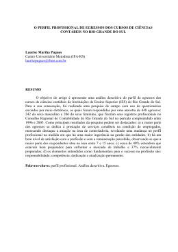 O Perfil Profissional de Egressos dos Cursos de Ci&ecirc;ncias Cont&aacute;beis.
