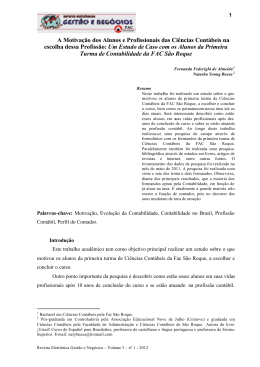 A Motiva&ccedil;&atilde;o dos Alunos e Profissionais das Ci&ecirc;ncias Cont&aacute;beis na