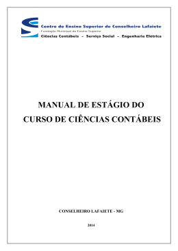 Manual de Estágio Supervisionado - Ciências Contábeis - CES-CL