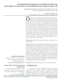 interdisciplinaridade no curso de ci&ecirc;ncias cont&aacute;beis - MEES