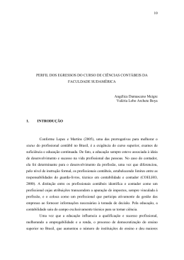 10 PERFIL DOS EGRESSOS DO CURSO DE CI&Ecirc;NCIAS