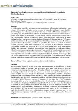 Ensino de Notas Explicativas nos cursos de Ciências Contábeis de