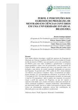 perfil e percepções dos egressos do programa de mestrado em