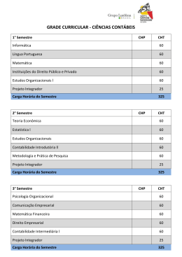 GRADE CURRICULAR - CI&Ecirc;NCIAS CONT&Aacute;BEIS