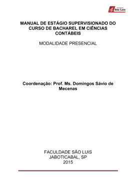 Manual de Estágio Supervisionado CIÊNCIAS CONTÁBEIS 2015