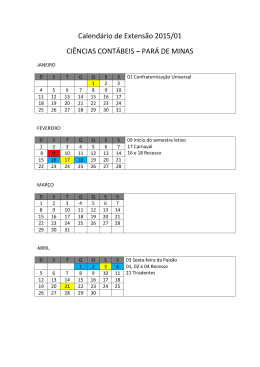 Calendário de Extensão 2015/01 CIÊNCIAS CONTÁBEIS