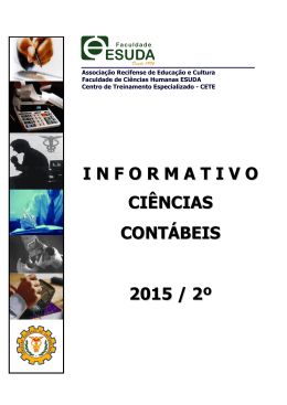 I N F O R M A T I V O CI&Ecirc;NCIAS CONT&Aacute;BEIS 2015 / 2&ordm;