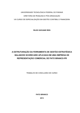 a estrutura&ccedil;&atilde;o da ferramenta de gest&atilde;o estrat&eacute;gica