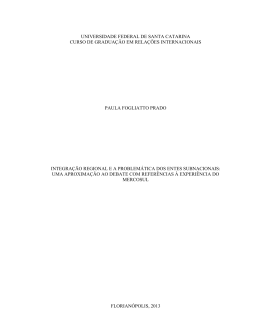 integração regional e a problemática dos entes subnacionais