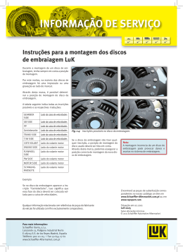 Instruções para a montagem dos discos de embraiagem LuK