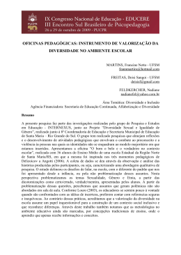 oficinas pedagógicas: instrumento de valorização da