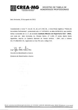 honorarios profissionais-IMEC - Crea