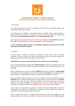 CONCURSO DE COSPLAY - REGRAS OFICIAIS