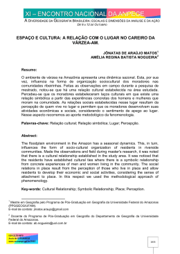 espa&ccedil;o e cultura: a rela&ccedil;&atilde;o com o lugar no careiro da v&aacute;rzea-am.