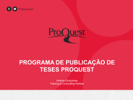 apresenta&ccedil;&atilde;o - ProQuest International News