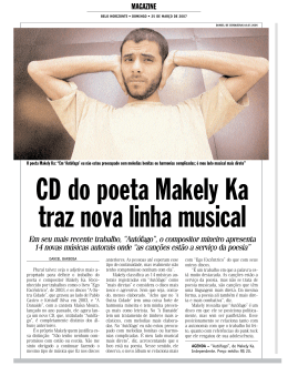 CD do poeta Makely Ka traz nova linha musical