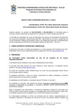 Leia o Edital - PUC-SP