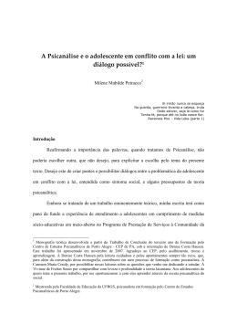 A Psicanálise e o adolescente em conflito com a lei: um