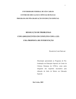 resolução de problemas com adolescentes em conflito com